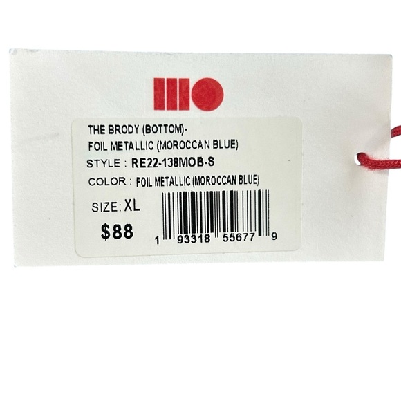 Solid & Striped Women's Metallic Blue The Brody Bikini Set Sz XL - Picture 3 of 13